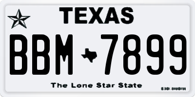 TX license plate BBM7899