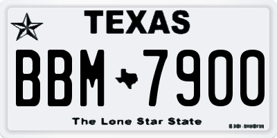 TX license plate BBM7900