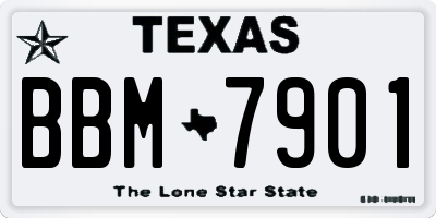 TX license plate BBM7901