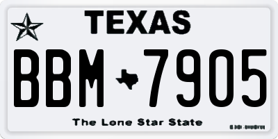 TX license plate BBM7905