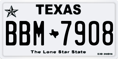 TX license plate BBM7908