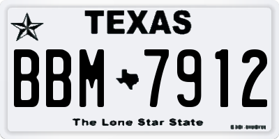 TX license plate BBM7912