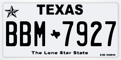 TX license plate BBM7927