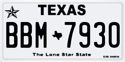 TX license plate BBM7930