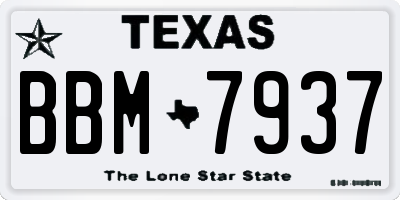 TX license plate BBM7937