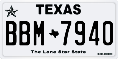 TX license plate BBM7940