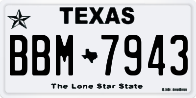 TX license plate BBM7943