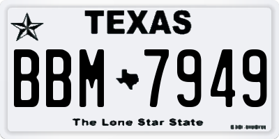 TX license plate BBM7949