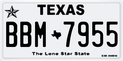 TX license plate BBM7955