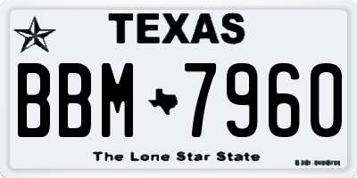 TX license plate BBM7960