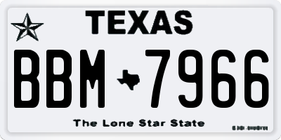 TX license plate BBM7966