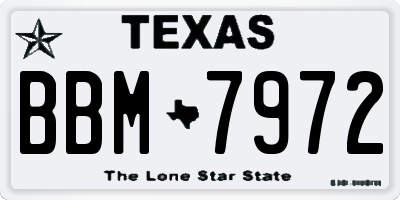 TX license plate BBM7972