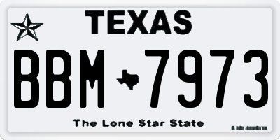 TX license plate BBM7973