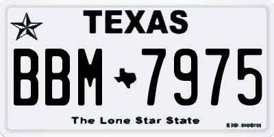TX license plate BBM7975