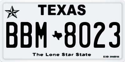 TX license plate BBM8023