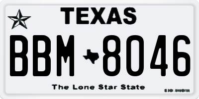 TX license plate BBM8046