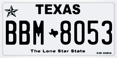TX license plate BBM8053