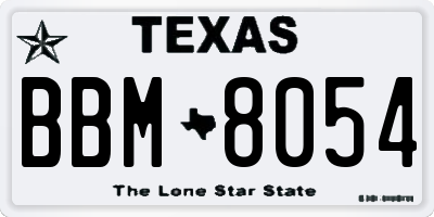 TX license plate BBM8054