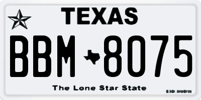 TX license plate BBM8075