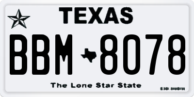 TX license plate BBM8078