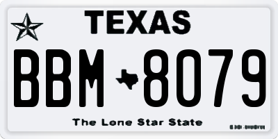 TX license plate BBM8079