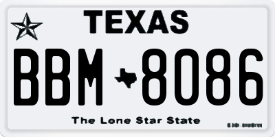 TX license plate BBM8086