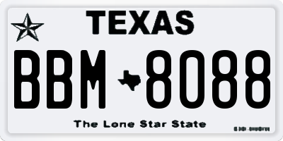 TX license plate BBM8088
