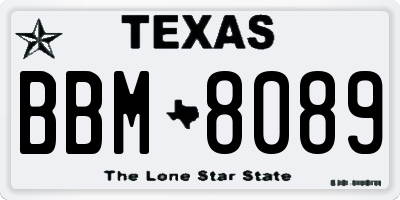 TX license plate BBM8089