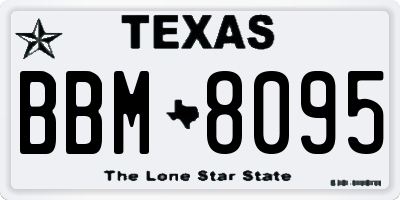 TX license plate BBM8095