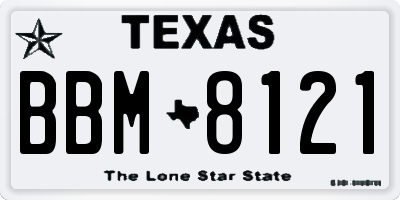 TX license plate BBM8121