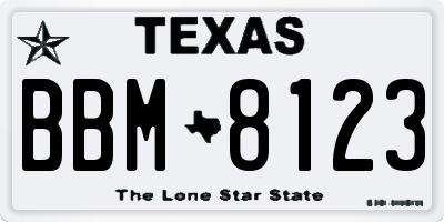 TX license plate BBM8123