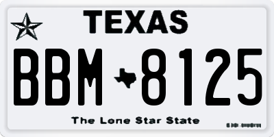 TX license plate BBM8125