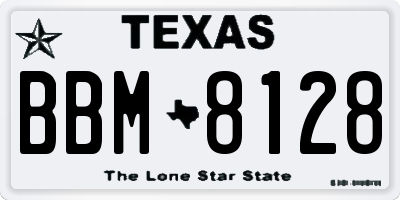 TX license plate BBM8128