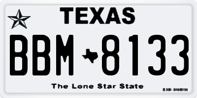 TX license plate BBM8133