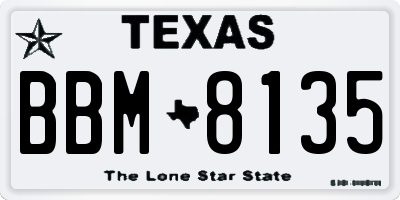 TX license plate BBM8135