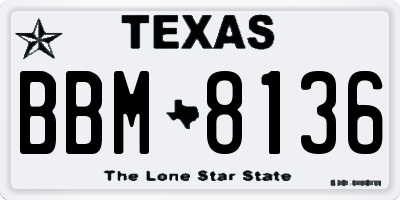 TX license plate BBM8136