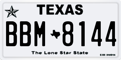 TX license plate BBM8144