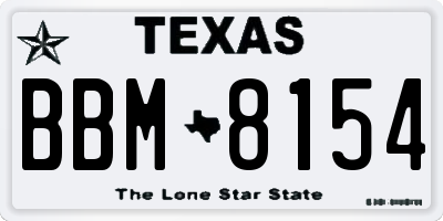 TX license plate BBM8154