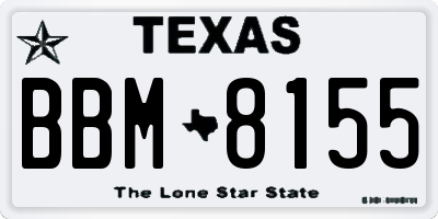TX license plate BBM8155