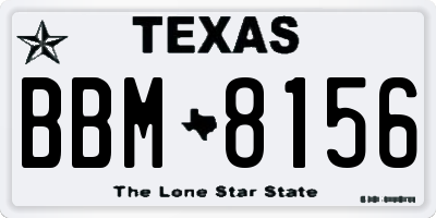 TX license plate BBM8156