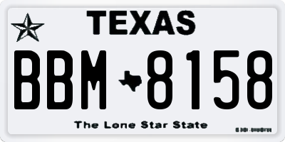 TX license plate BBM8158