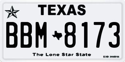 TX license plate BBM8173