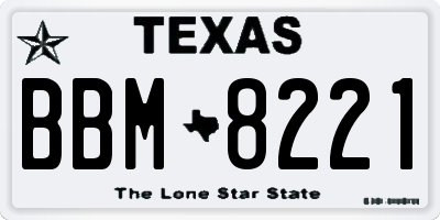TX license plate BBM8221