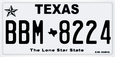 TX license plate BBM8224