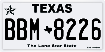 TX license plate BBM8226