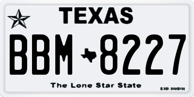 TX license plate BBM8227