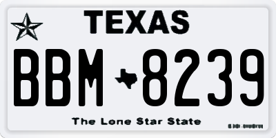 TX license plate BBM8239