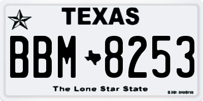 TX license plate BBM8253