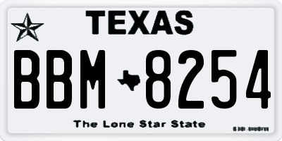 TX license plate BBM8254