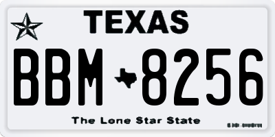 TX license plate BBM8256